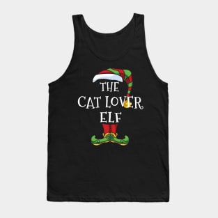 Cat Lover Elf Family Matching Christmas Holiday Group Gift Pajama Tank Top